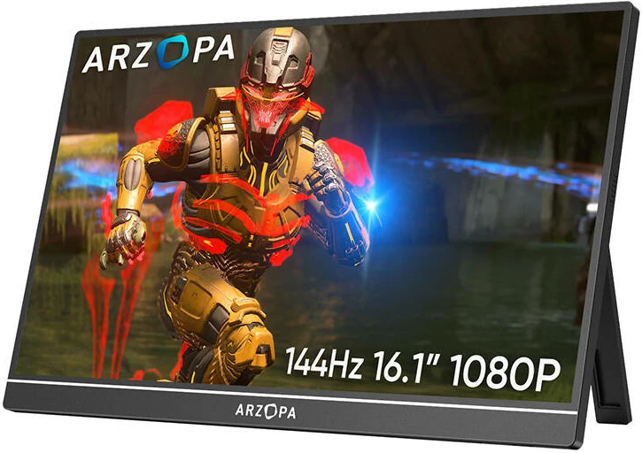 Prenosni monitor, Arzopa Z1FC, 16,1", 144 Hz, 1080p, HDR10, 2x USB-C + mini HDMI, vgrajena nogica