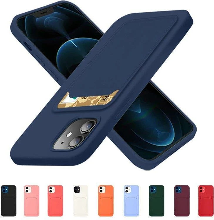 Silikonski ovitek za pametni telefon z žepom za kartice Hurtel Card Case za Xiaomi Redmi Note 11 Pro+, črn