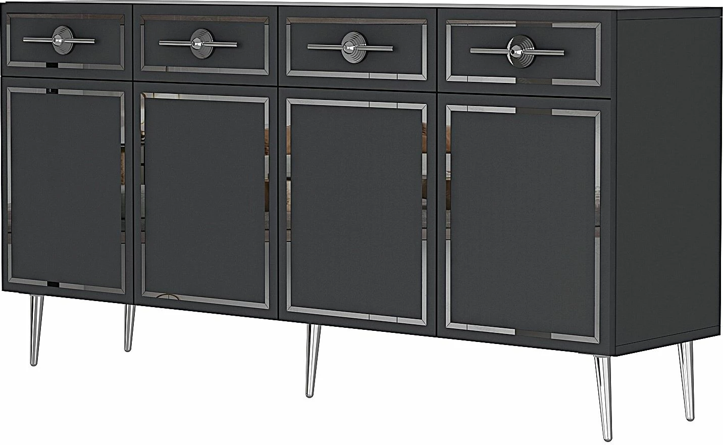 Konzola (antracit in srebrna) Belly KB150 Skye Decor