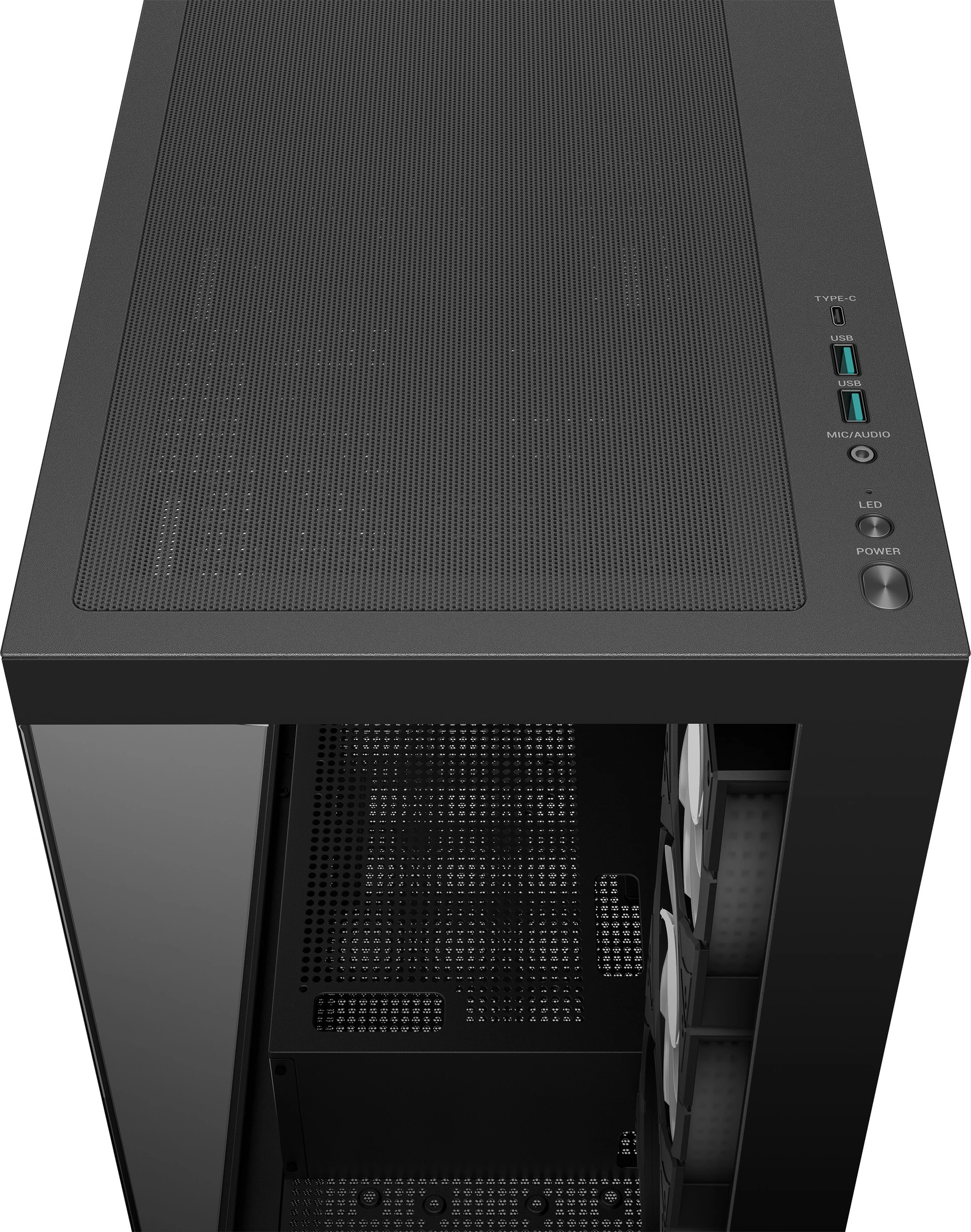 Midi Tower računalniško ohišje DeepCool CG580 4F, ATX, kaljeno steklo, črno