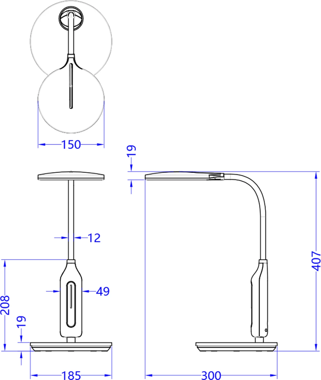 LED namizna svetilka BLAIN FH4460.01 bela ABS in silikon