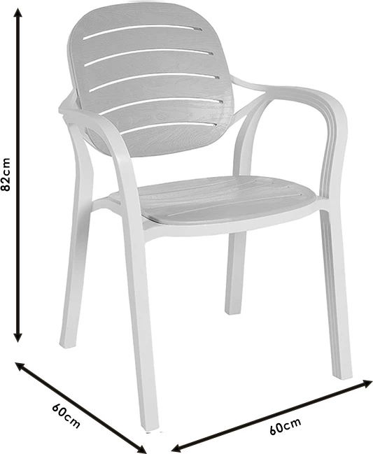 Stol z naslonjali Gentle Pakoworld, PP, bela-kapučino