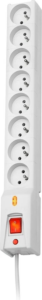 Vtičnica z zaščito pred preobremenitvijo Lestar LX 810, 8 izhodov, 3,0 m, siva