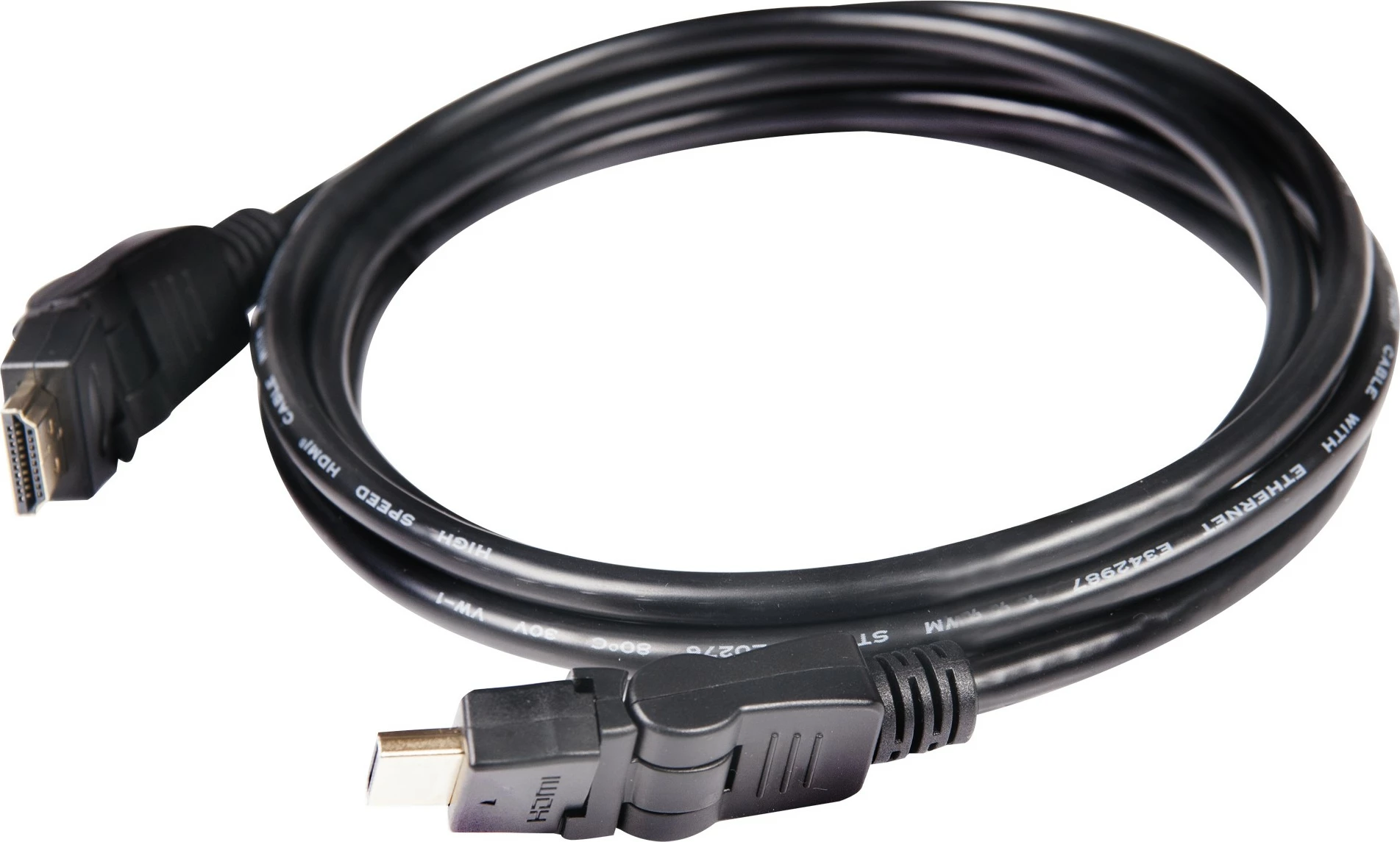 HDMI kabel Club3D 2.0, 2 m, vrtljiv, črn