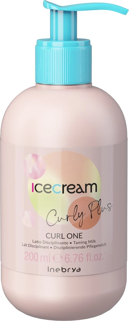 Mleko za kodraste in valovite lase Inebrya Ice Cream Curly Plus, za ženske, 200 ml