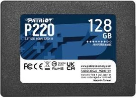 Notranji SSD Patriot P220, 128 GB, 2,5", SATA III, črn