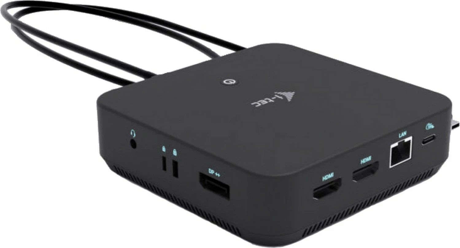 Univerzalna docking postaja i-tec USB-C DP Dual HDMI 4K 60Hz, 1x USB-C, 5x USB-A, Power Delivery 100W, LAN, audio, črna