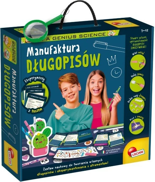 Set za ustvarjanje svinčnikov, Lisciani I'm A Genius, 304-PL107988, znanstveni komplet 7+, z nalepkami in stojalom v obliki kaktusa