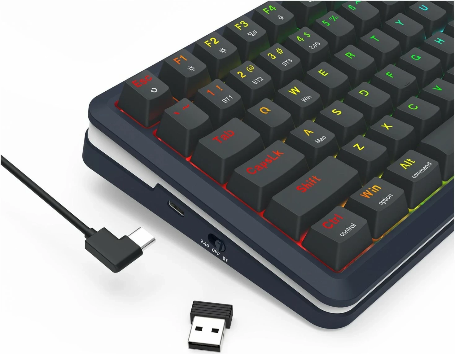 Mehanska tipkovnica z RGB osvetlitvijo, Redragon Flekact K708-RGB-PRO, črna