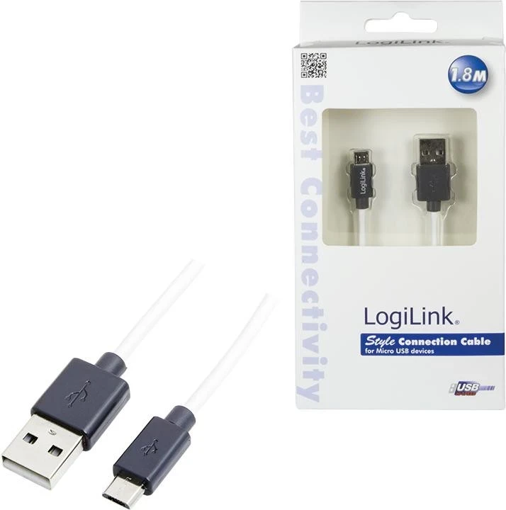 Micro USB kabel 1,8 m, črn — LogiLink