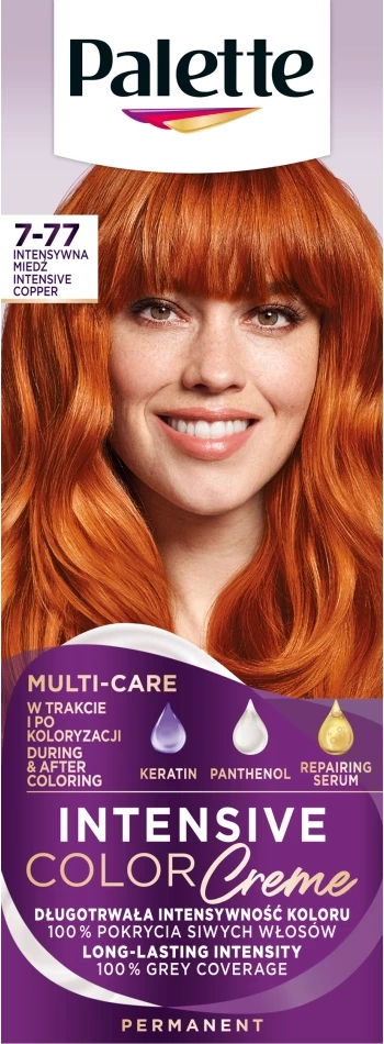 Intenzivna barva za lase 7-77 Intense Copper Palette Intensive Color Creme za ženske