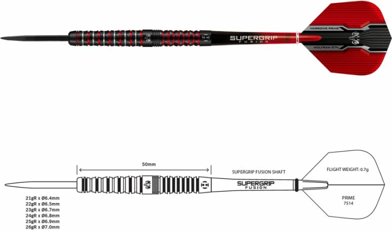 Darts špile Harrows za moške/ženske, črno/rdeče