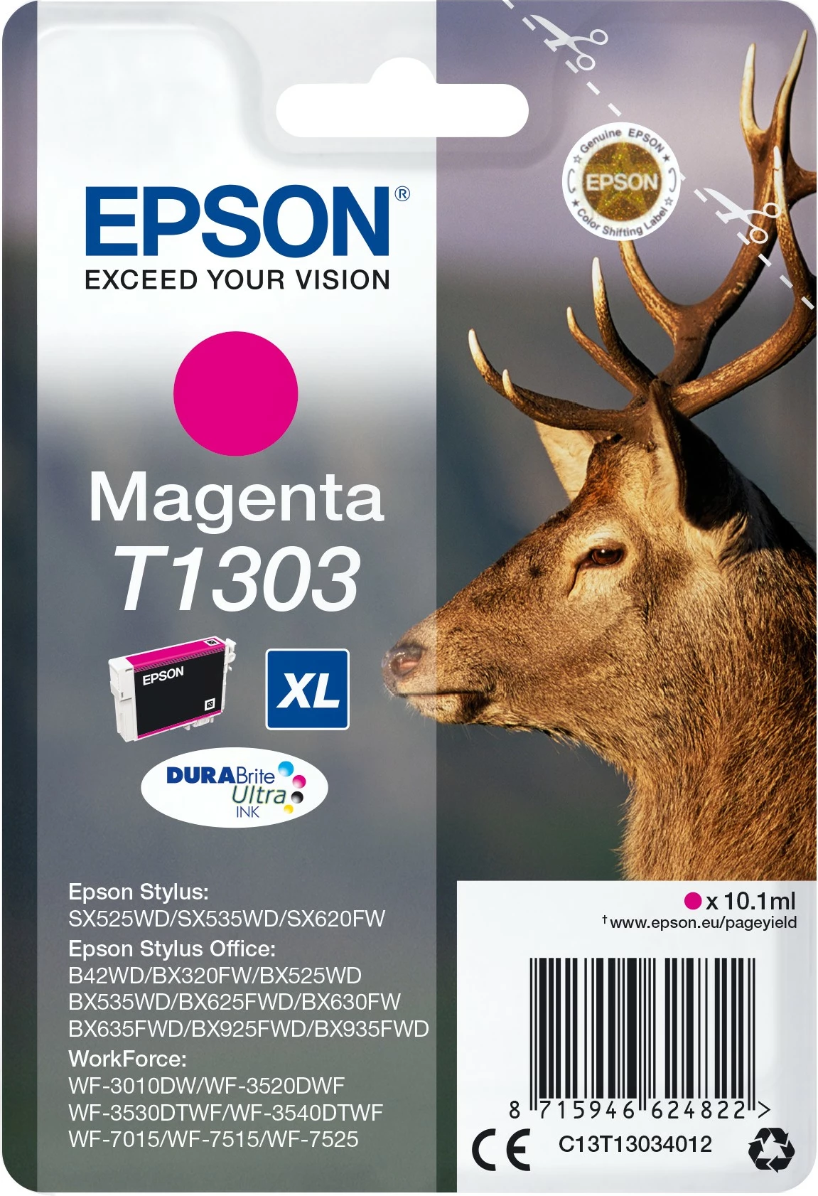 Toner magenta, Epson Stag Singlepack T1303 DURABrite Ultra Ink, visok izkoristek (XL)