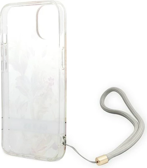 Ovitek za telefon Flower Strap, vijoličen — Guess GUOHCP14MHFLSU za iPhone 14 Plus 6,7"