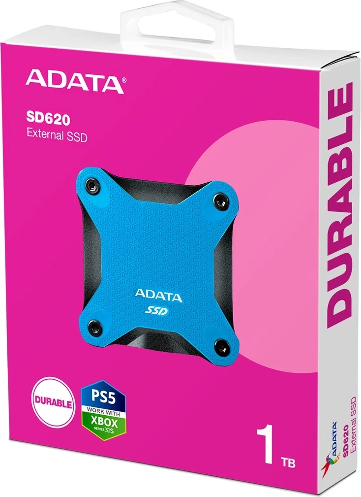 Zunanji trdi disk 1 TB ADATA SD620, moder