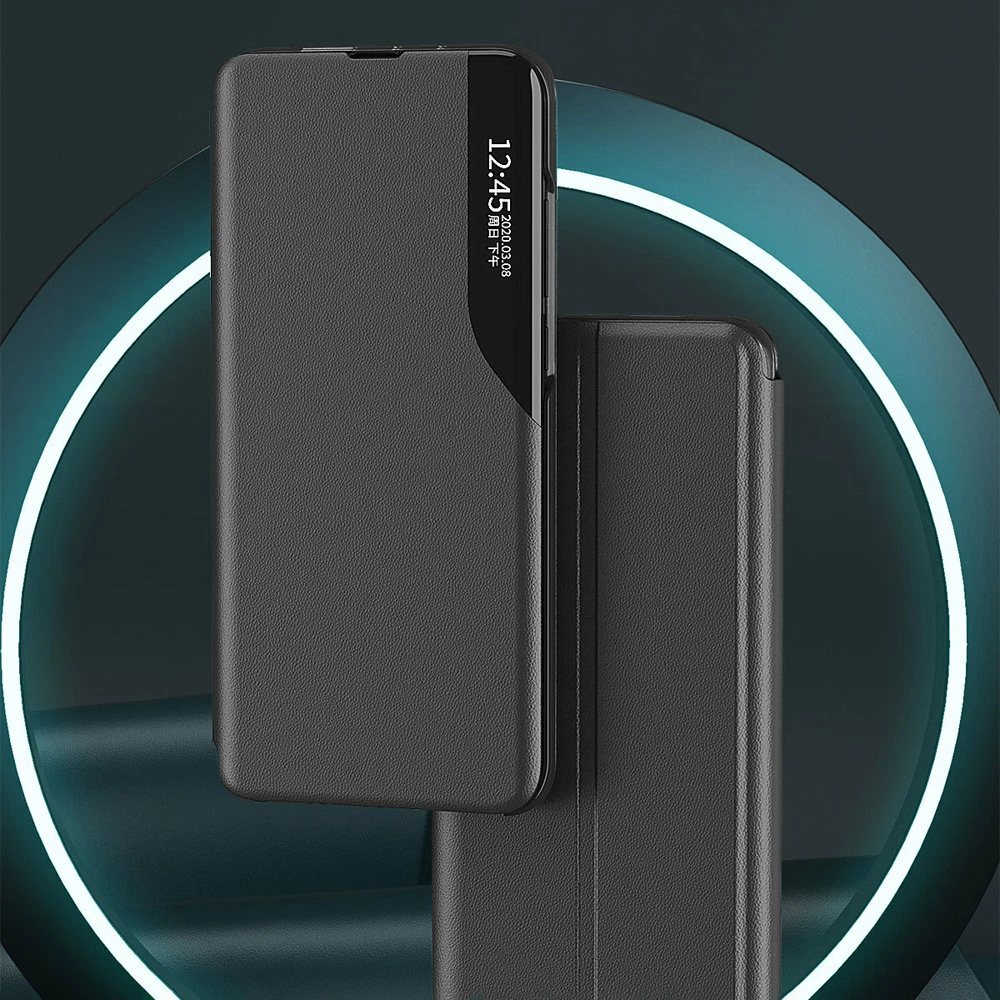 Ovitek Eco Leather View Hurtel za Xiaomi Redmi Note 11 Pro+ 5G / 11 Pro 5G / Mi 11i HyperCharge / Poco X4 NFC 5G, črn