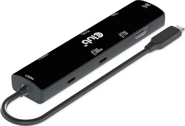 USB-HUB 6-v-1, HDMI, 2x USB-C, 2x USB-A, LAN, 4K120Hz, PD 100W, Club3D, črn