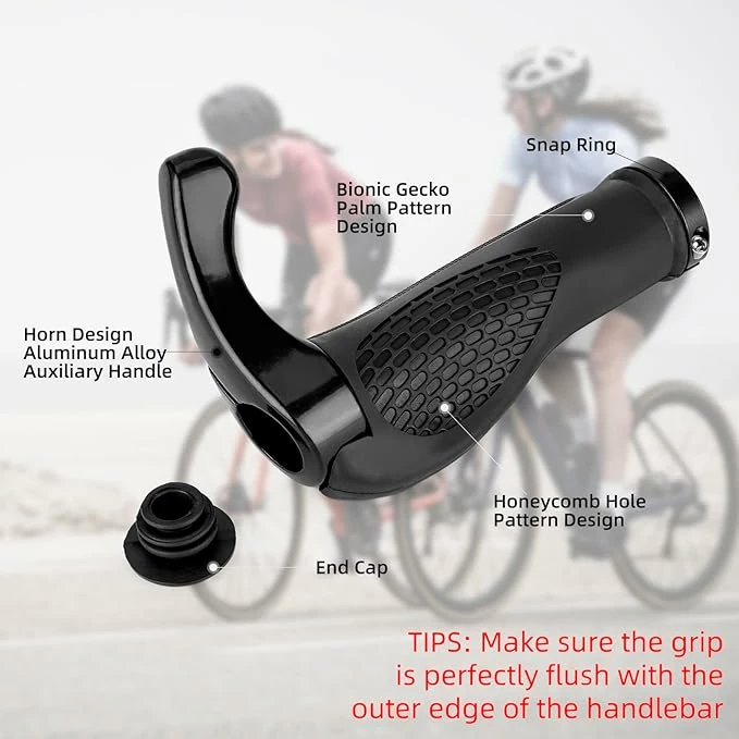 Ročaji za kolo z rogovi, Rockbros BT1007B, črni