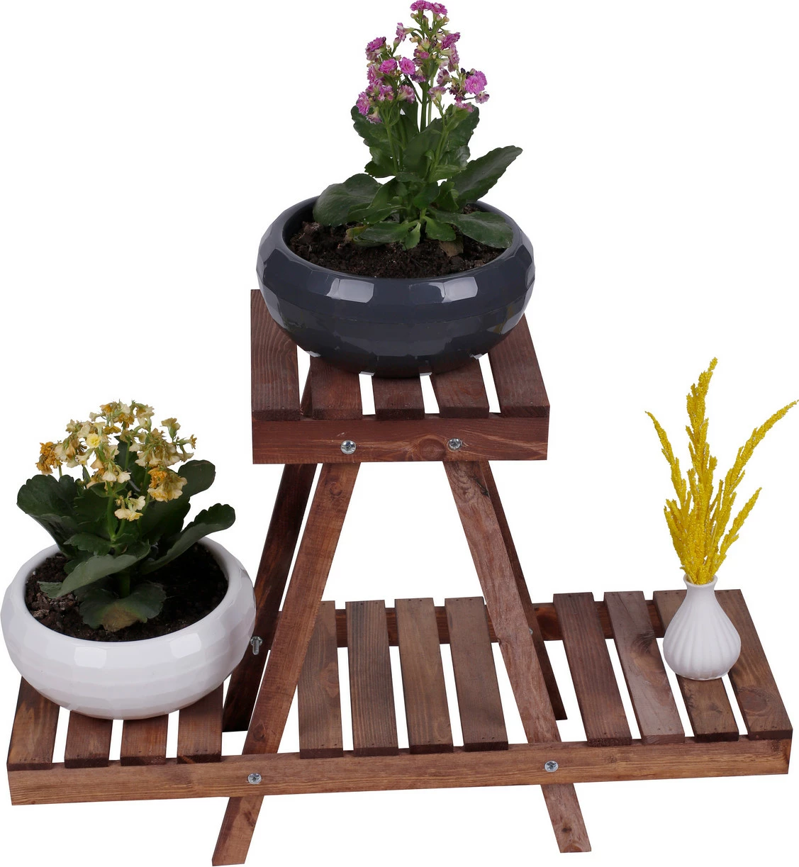 Jardiniere z značilnim dizajnom, rjava barva, 50x70x24 cm