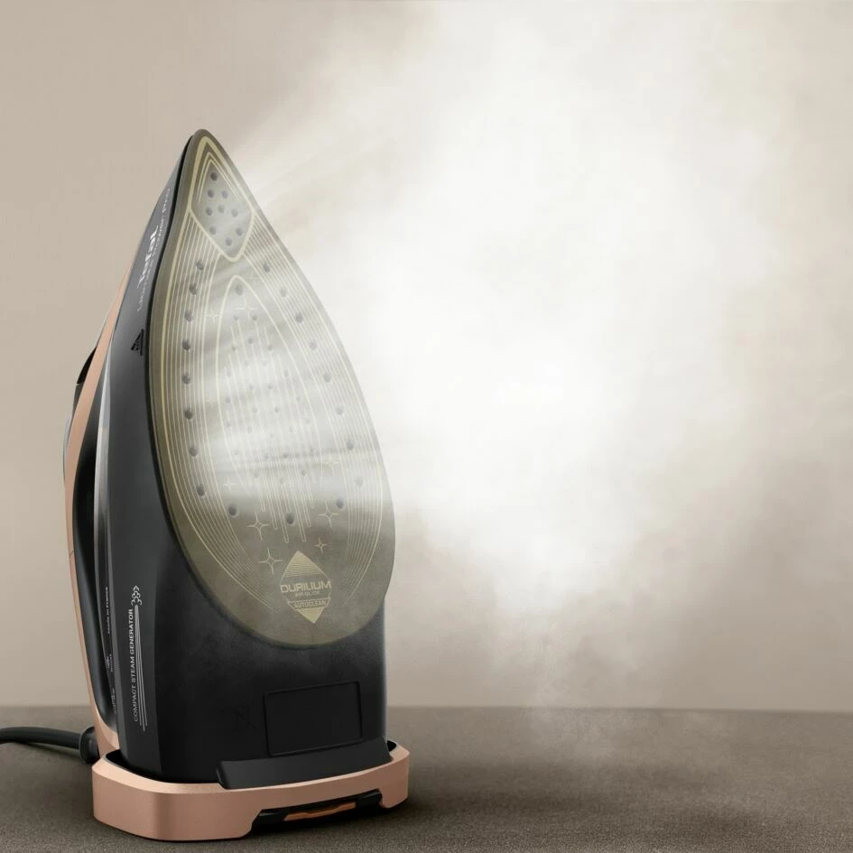 Glačalo Tefal Ultimate Power Pro FV9E50, suho in para, 3200 W, Durilium AirGlide Autoclean, črno/medeno