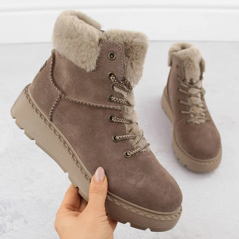 Čizme Rieker, ženske, rjave