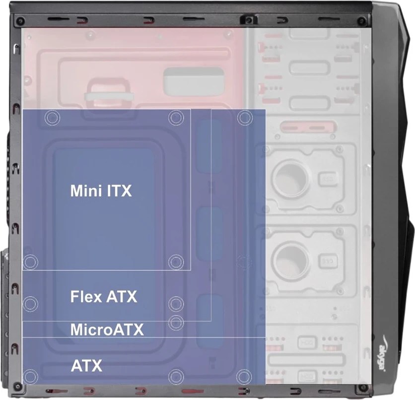 Kompjuterska kaseta Akyga AK995BK, PC ATX, črna