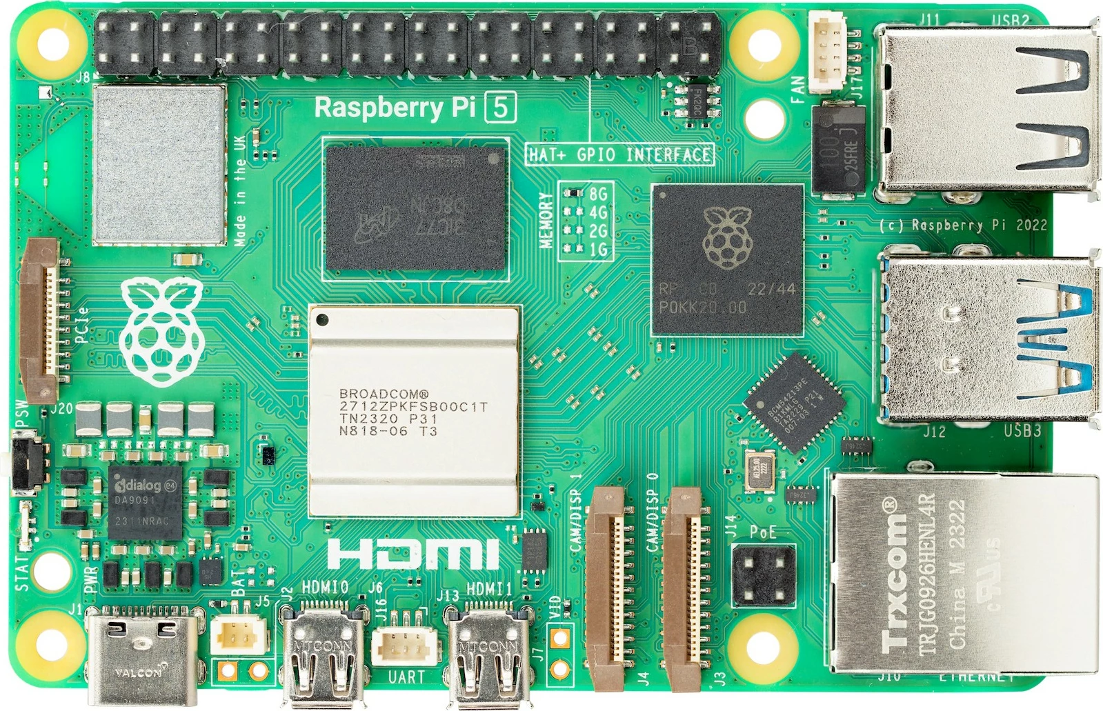Mini računalnik Raspberry Pi 5, 16GB RAM, ARM Cortex-A76, zelen