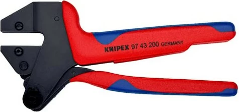 Klešče za stiskanje Knipex Crimp-Systemzange, 200 mm, rdeče/modre