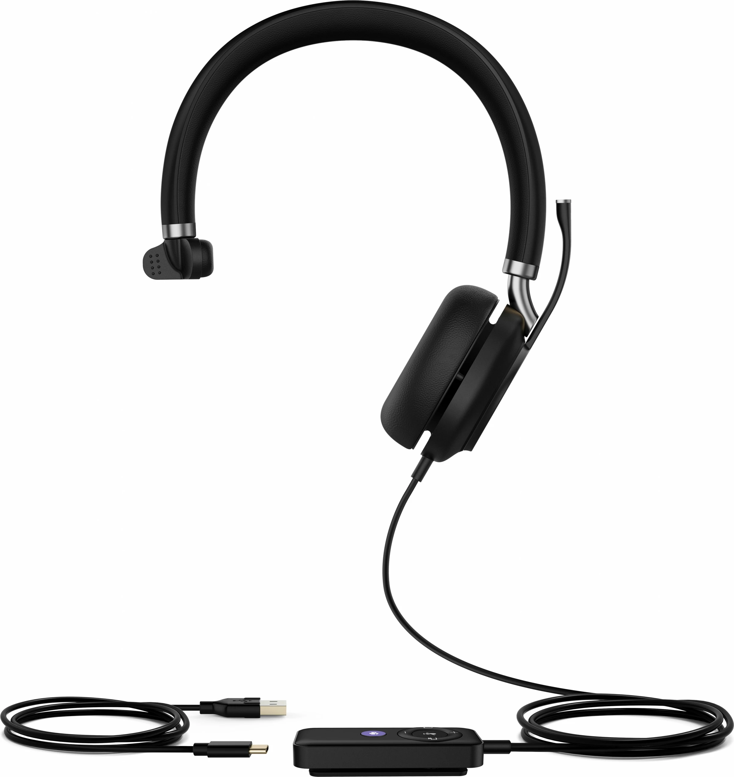 Slušalka za klice in glasbo Yealink UH38 Mono Teams, USB-C-USB, žična in brezžična, 20 - 20000 Hz, 110 g, črna