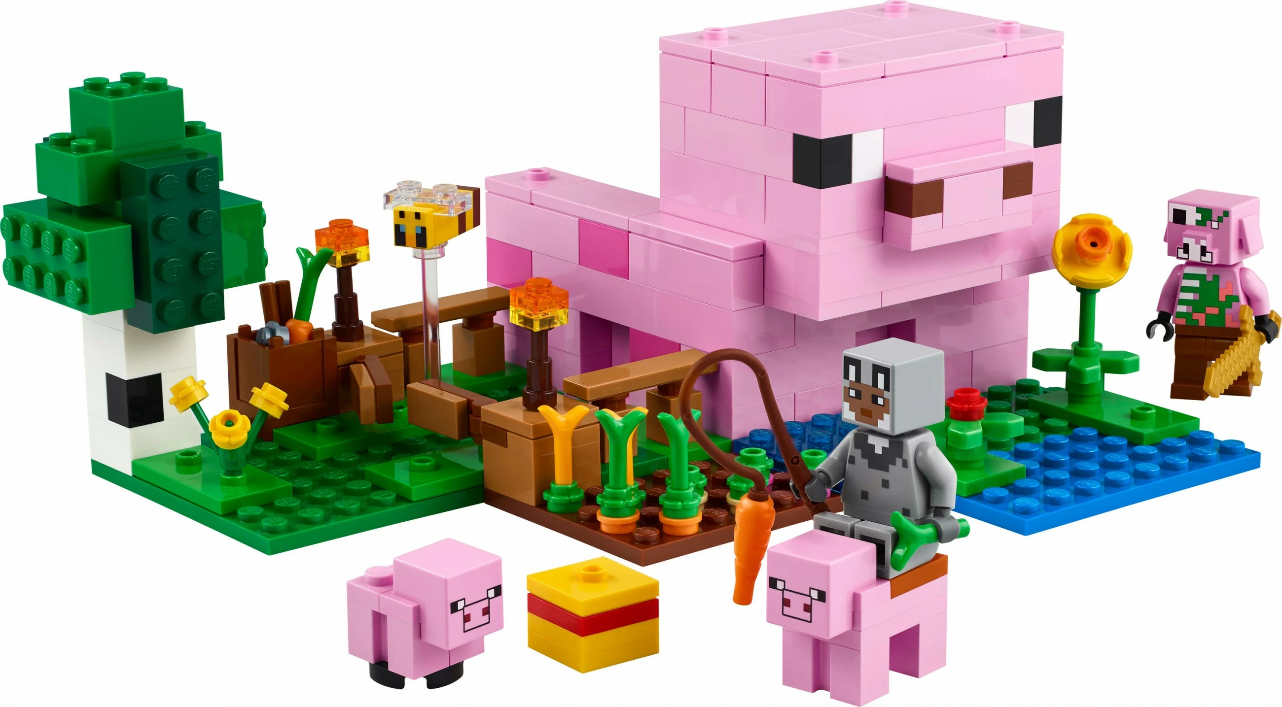 Gradbeni set LEGO Minecraft 21268 Hiša malih prašičkov, 238 kosov, večbarvno