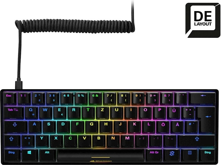 Mekanične igralne tipkovnice Sharkoon Skiller SGK50S4, DE postavitev, RGB, črne