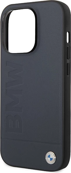 Zaščitni ovitek za iPhone 14 Pro Max 6,7", BMW BMHMP14XSLLNA, usnje, MagSafe, mornarsko modra