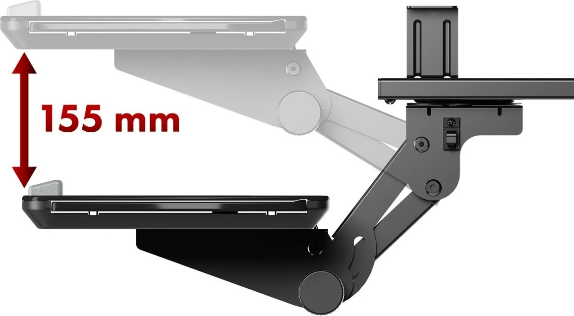 Držalo za tipkovnico, nastavljivo, pod mizo, črno Maclean MC-156 B