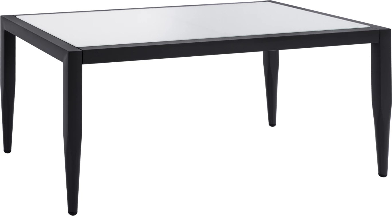 Aluminijasta miza FH5551.02 v sivi barvi s steklom 100x58x46cm