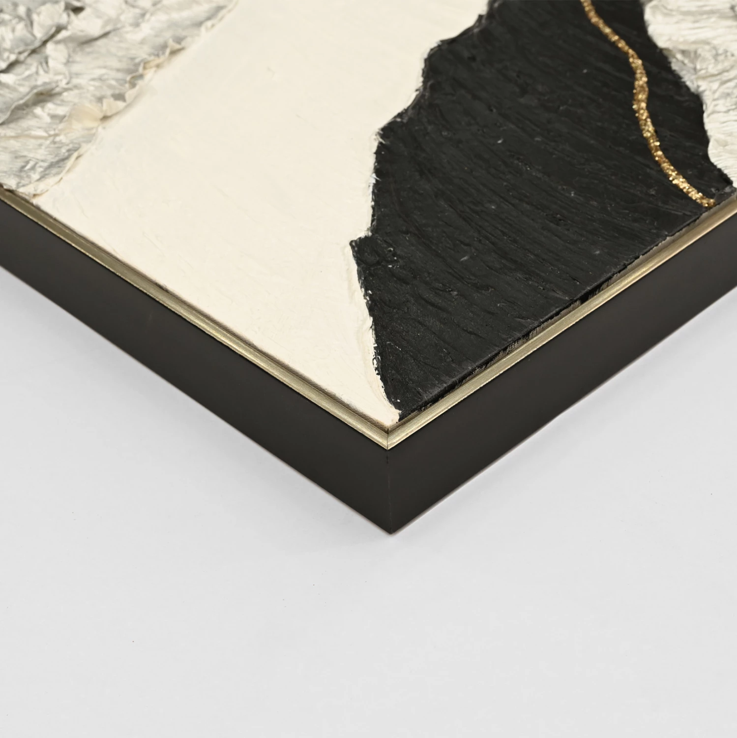 Stenska slika abstraktna FH4553.02 bež PS okvir-platno-ročno izdelana 82x4.5x122H cm