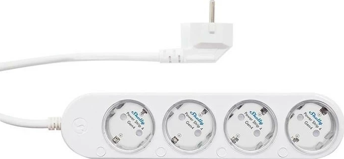 Pametna razdelilna vtičnica Shelly Power Strip 4 Gen4 Zigbee/Matter, 4x Schuko, bela