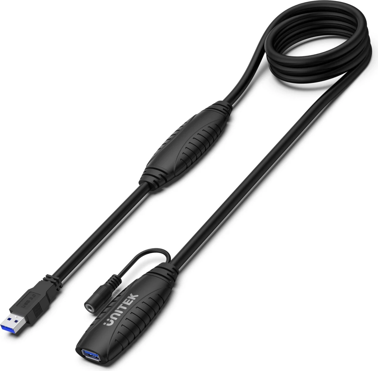 Podaljšek USB Unitek, 15 m, črn