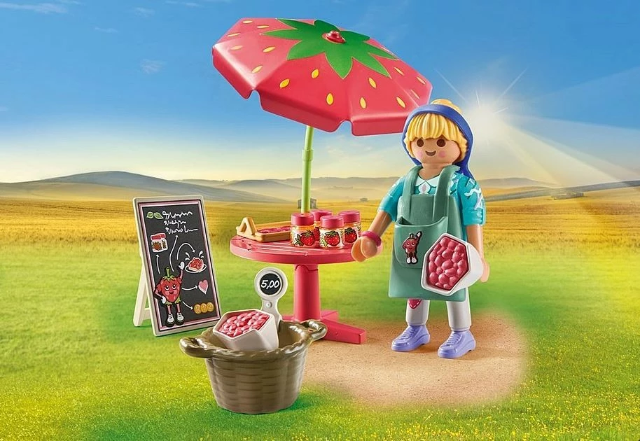 Stojnica z jagodnim džemom, komplet figuric Playmobil Country 71445, 26 kosov
