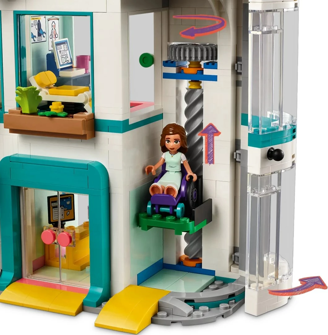 Igralni komplet bolnišnica Heartlake City, LEGO Friends 42621, 5 minifigur, za otroke, večbarvno