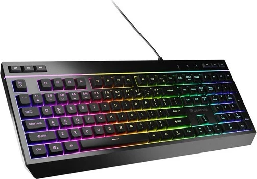 Gaming tipkovnica z RGB osvetlitvijo, s kablom, QWERTY, numerični del, črna Genesis Rhod 530 RGB