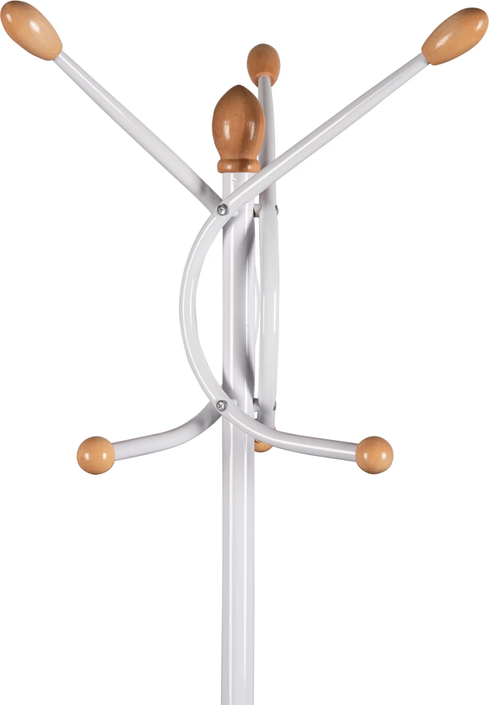 Samostoječi obešalnik FH9575.02 kovinski v beli barvi - 7 obešalnih mest 41x41x176H cm