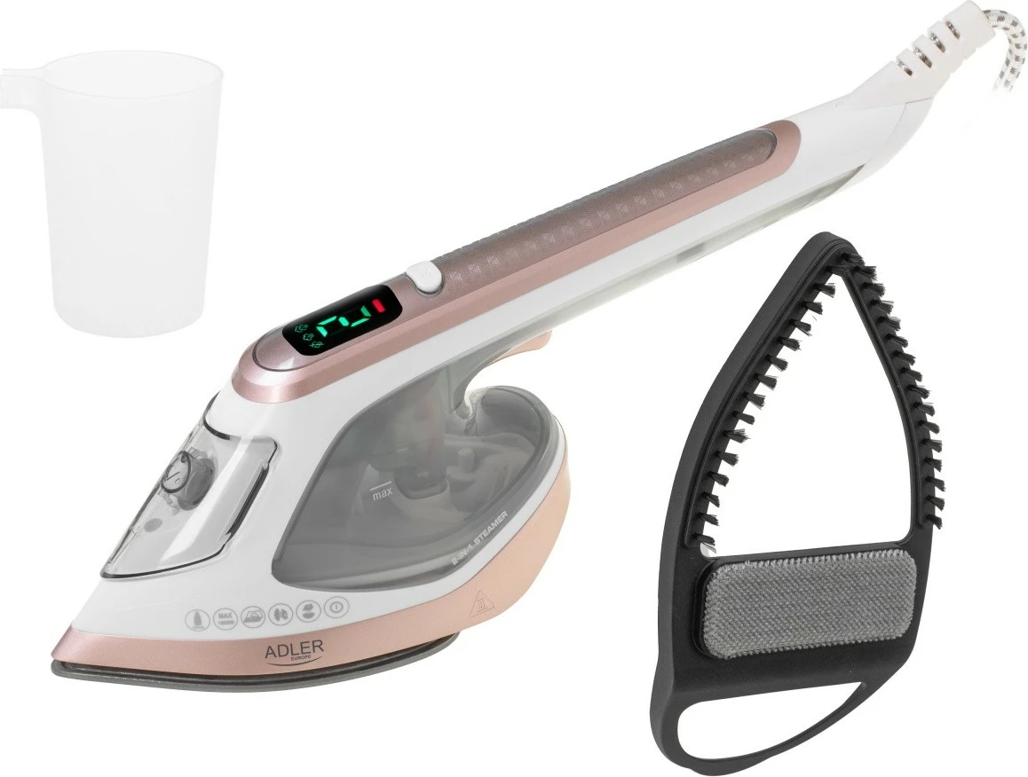 Parni likalnik in likalnik 2-v-1 Adler AD5044 1800 W 25 g/min 180 ml zlato-bela