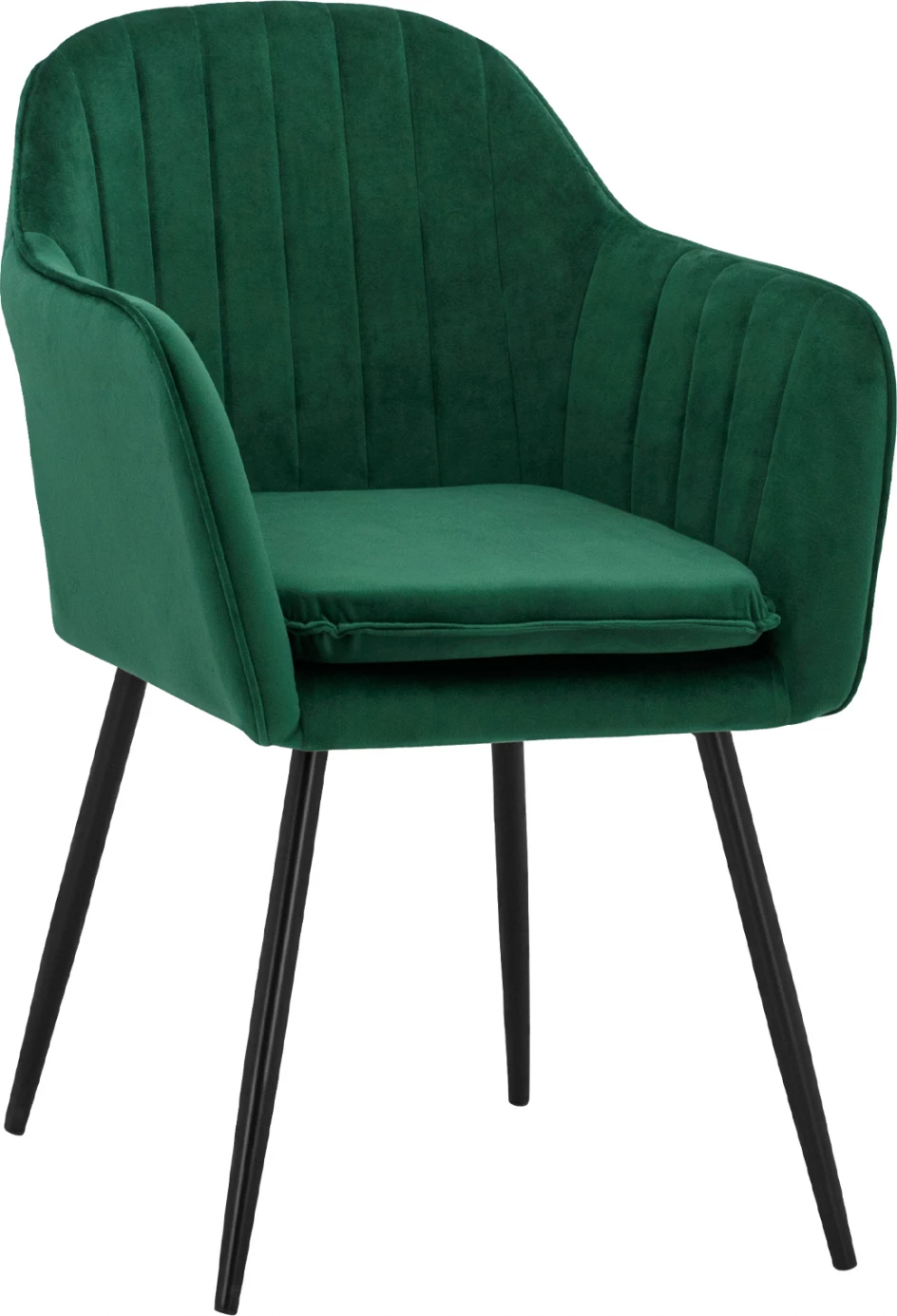 Fotelj Sawyer iz žameta v barvi ciprese z črnimi nogami FH8523.13 53x60x76cm, set 2 kosov