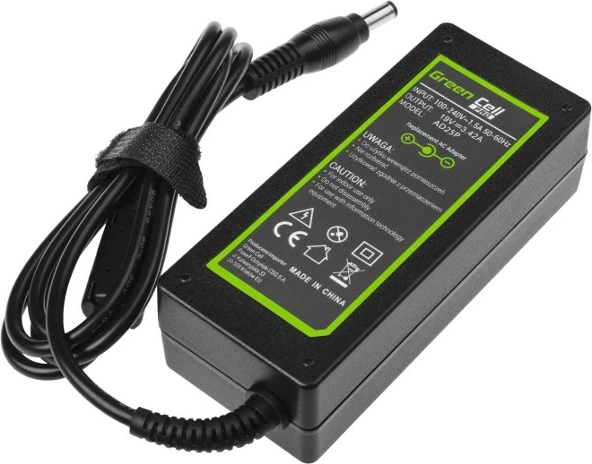 Polnilnik za prenosnik Green Cell AD25P, 65 W, črn