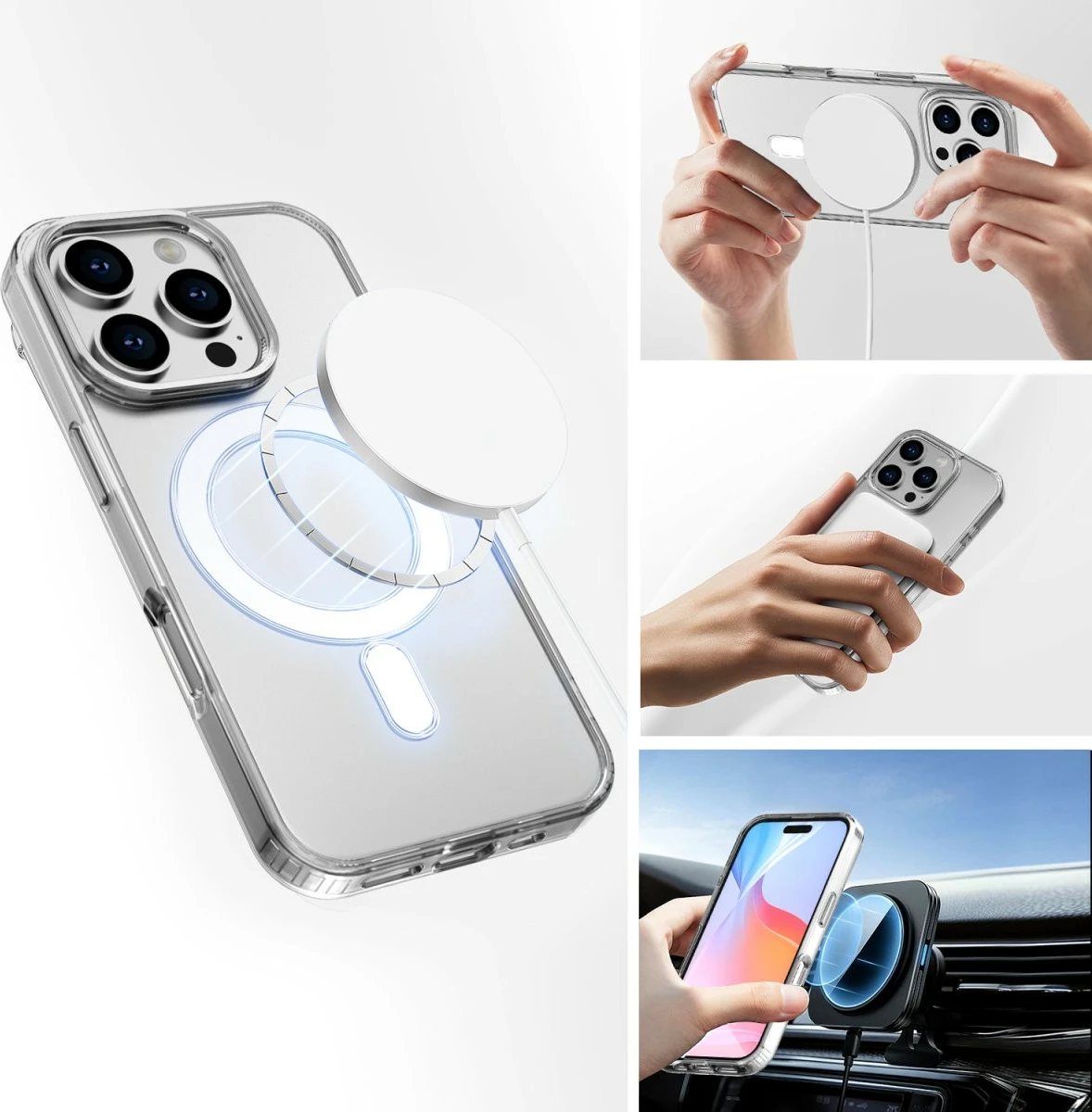 Prozoren ovitek iz kaljenega stekla, združljiv z MagSafe za iPhone 16 Pro — 4smarts