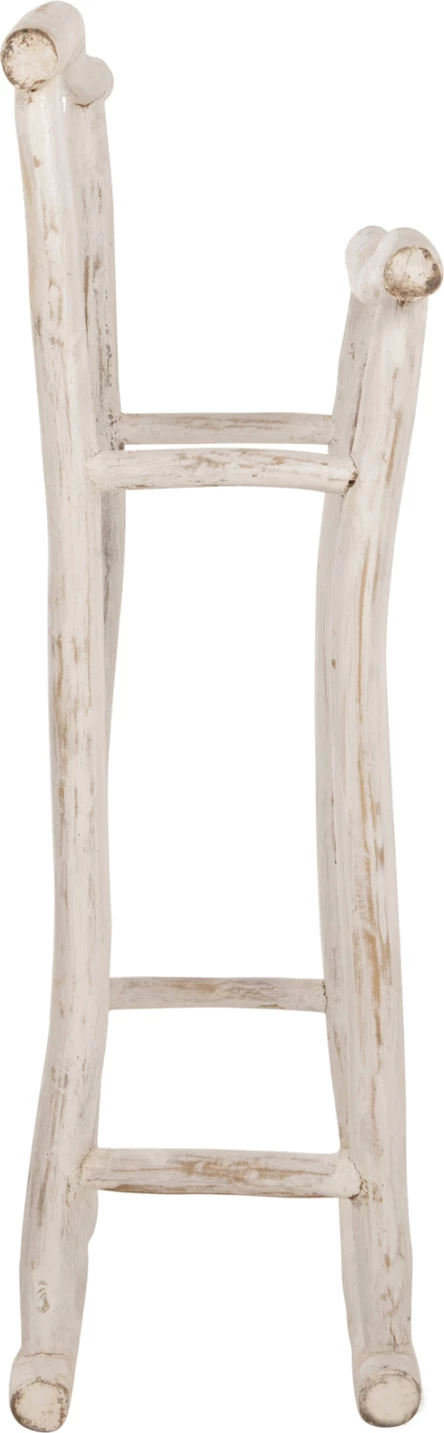 Obešalnik za brisače iz vej TEAK v beli patini 90x28x77-91Hcm