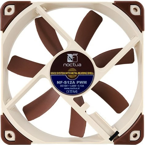 Ftohčenje za računalnik Noctua NF-S12A PWM, 12 cm, rjav