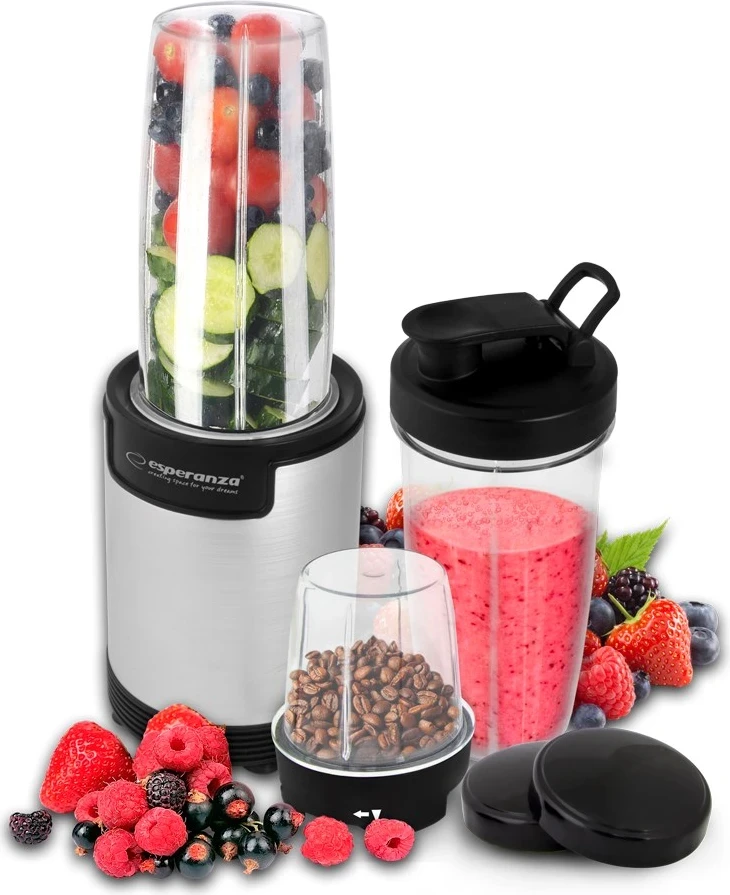 Blender za smoothie 9 v 1, 900 W, siva Esperanza Nutri Bomb EKM030