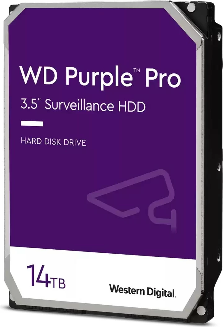 Trdi disk z visokim kapacitetom Western Digital Purple Pro 14 TB, 7200 RPM, 512 MB, 3,5", Serial ATA III