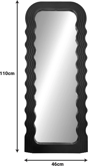 Ogledalo Maraya, črno, 46x3.2x110 cm
